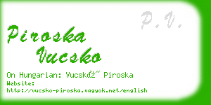 piroska vucsko business card